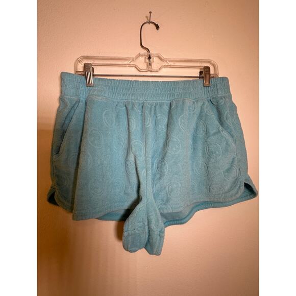 Offline by Aerie Smiley Face Blue Lounge Shorts - Size Large - Picture 1 of 4